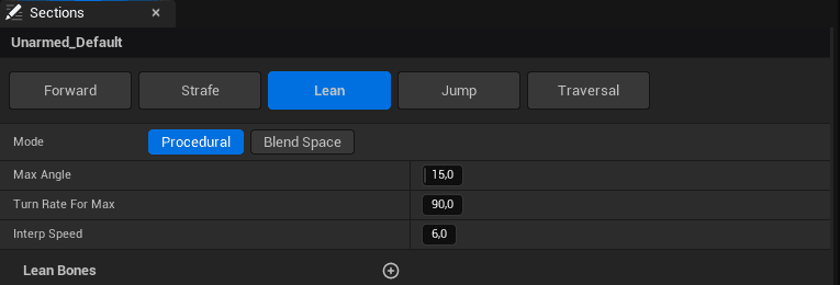 The Lean section and its settings