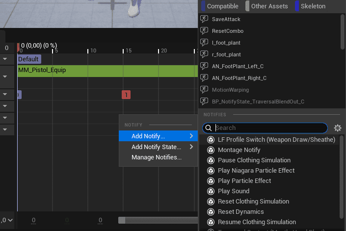 Adding the LF Profile Switch notify to the draw montage