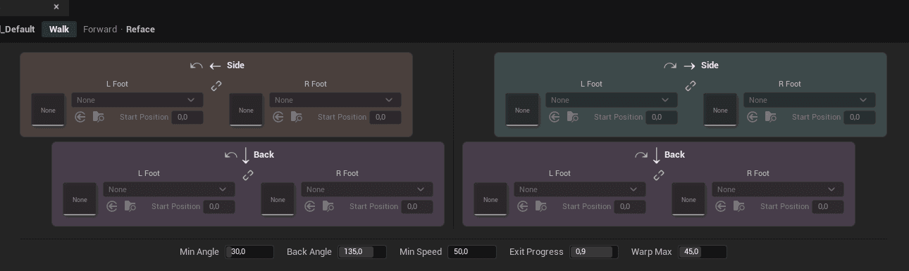 The reface panel: four directions and its settings